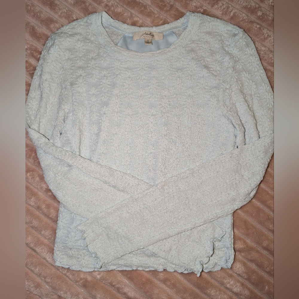 🩵 Elegant Lace Long Sleeve Top w/ Built-in Liner